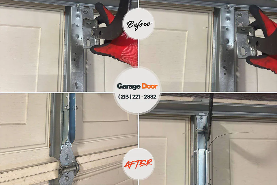 Before and after: garage door repair Georgiana, AL